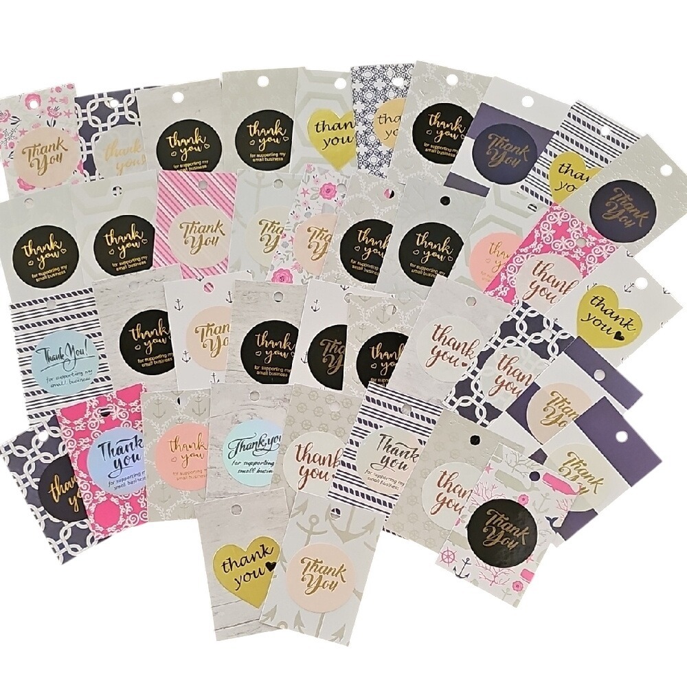 40 Assorted Cardstock Thank You Gift Tags Nautical Theme Party Favors